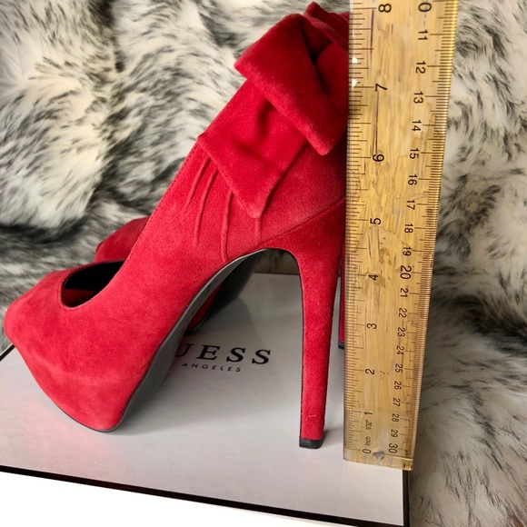 Guess Los Angeles Red Suede Heels - Picture 9 of 9